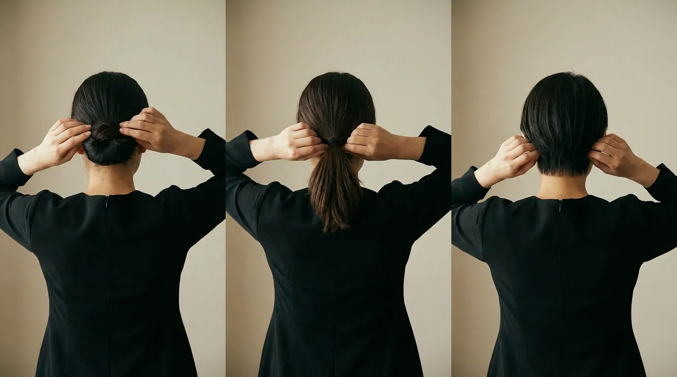 女性向け葬儀髪型:ロング・ミディアム・ショートの整え方